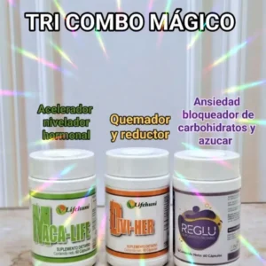 COMBO -TRI COMBO MAGICO MACA-LIFE + DIVI-HER + REGLU